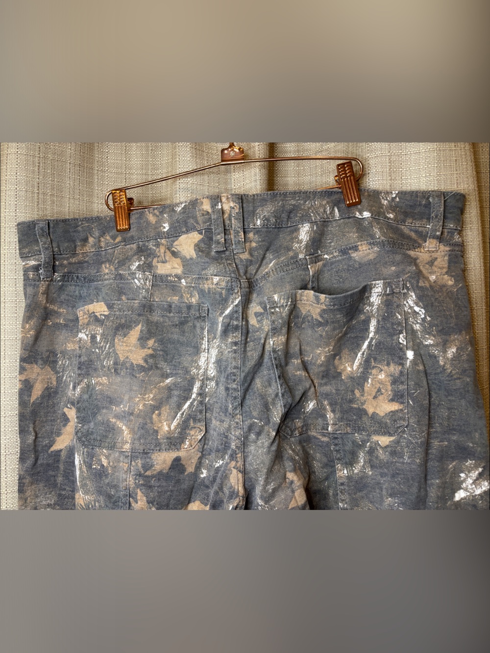 ⭐️ wild fable Gray Tan Green Camo style Wide-Leg Paint-Splatter Pants XXL - Picture 4 of 6